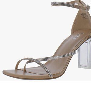 Womens Rhinestone Ankle Strap Heels